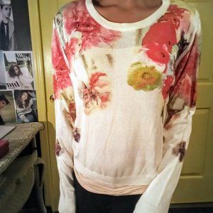 japanese designer floral print pullover sweater - made by HAODUOYI